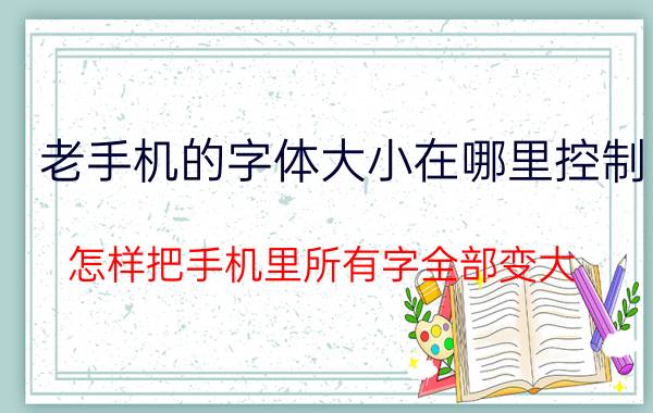 老手机的字体大小在哪里控制 怎样把手机里所有字全部变大？